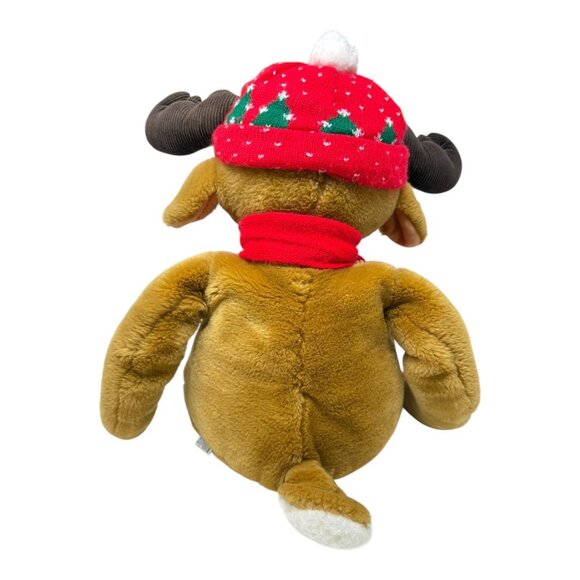 Commonwealth Moostletoe Moose Christmas Plush Stuffed Animal Toy 1986 Scarf Hat - Picture 3 of 9